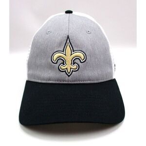 New Orleans Saints‎ Fanatics Gray Black White Mesh Trucker Snapback Hat Cap